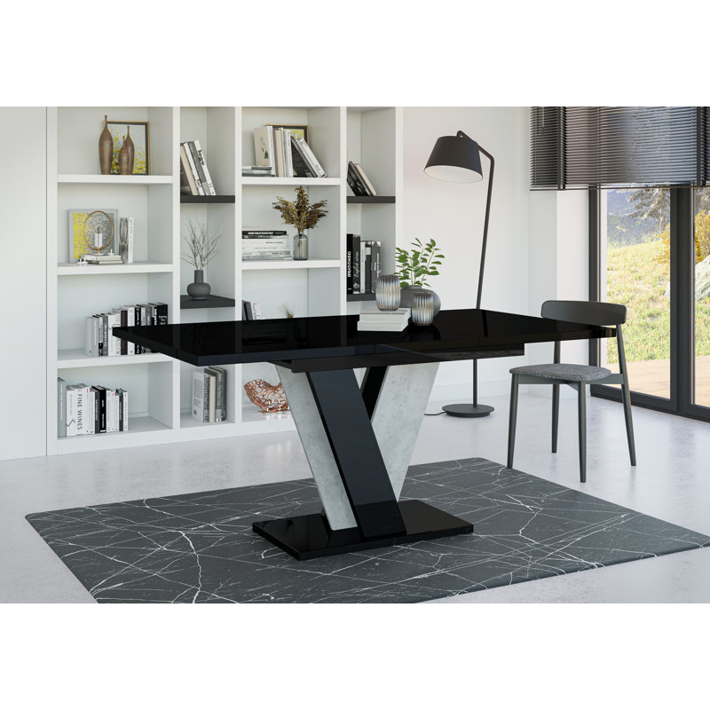Extendable Dining Table Ameila, Gloss Black