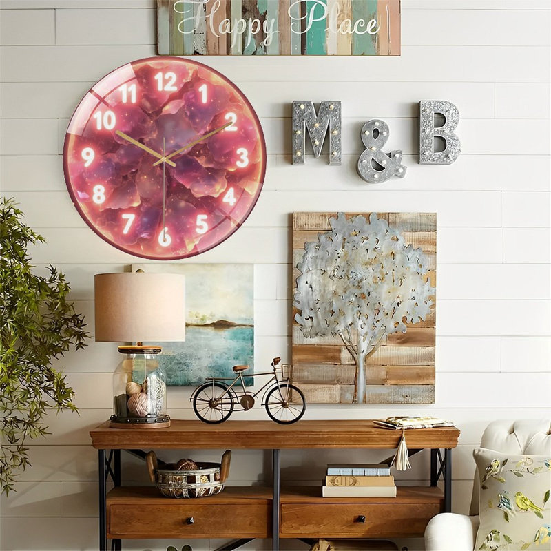 Horloge murale en verre 12 po