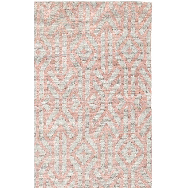 Laumer Hand Woven Jute/Cotton Geometric Rug in Blue/Rust, Rectangle 3' x 5'