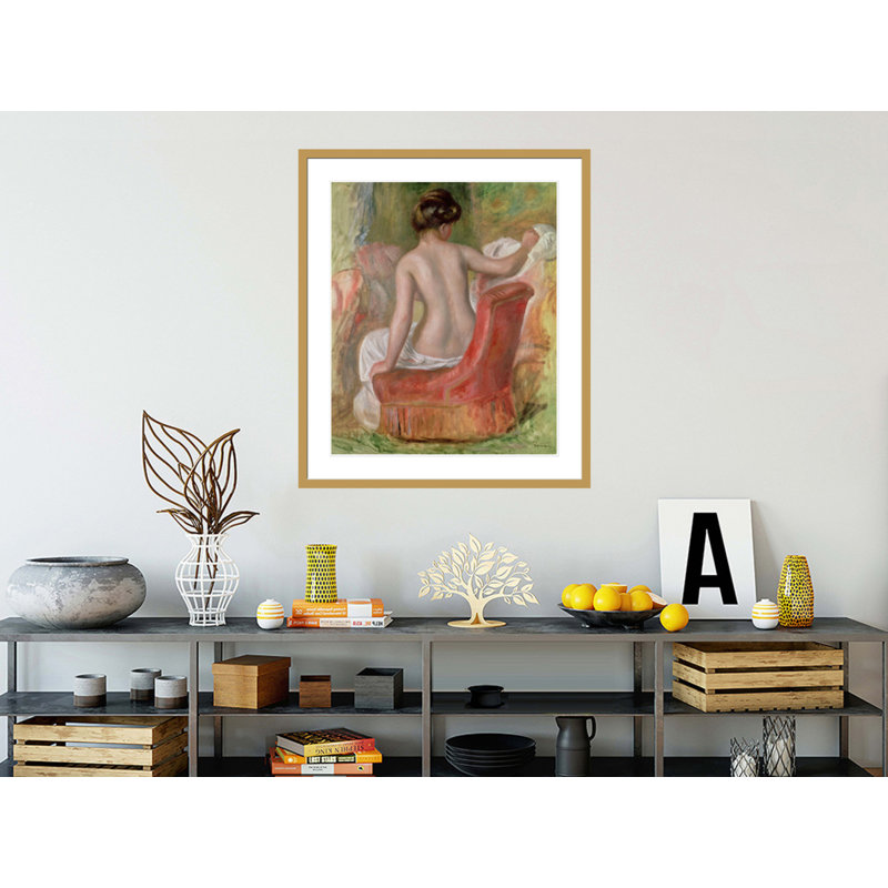 Nu dans un fauteuil par Pierre-Auguste Renoir, H 38,93 po x l 33,5 po