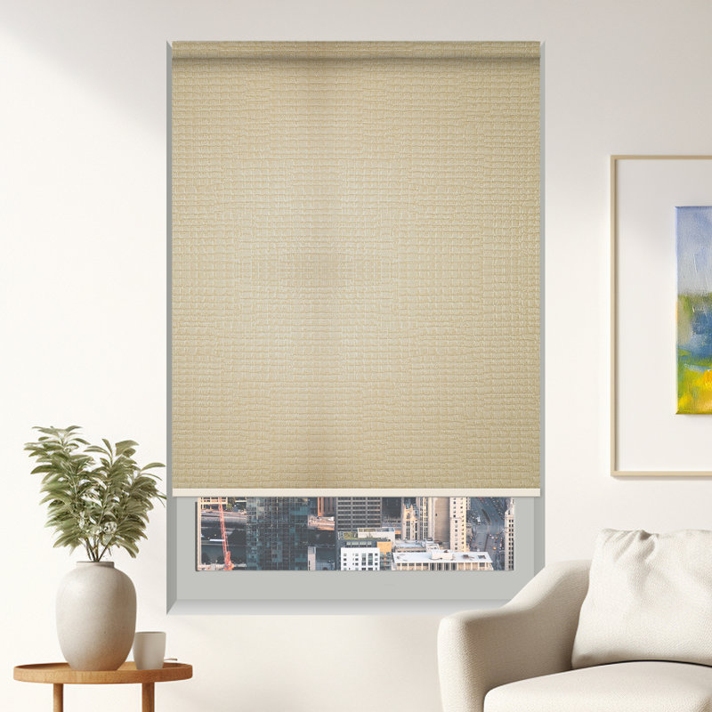 Abat-jour opaque en lin tissé, Tanné, L 44 po x L 48 po