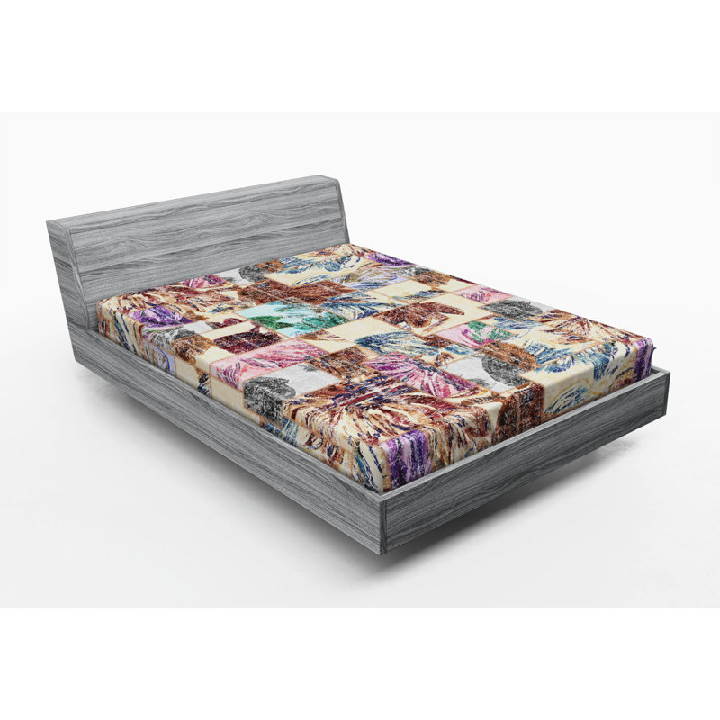 Microfiber Floral Fitted Sheet, Full Fitted Sheet