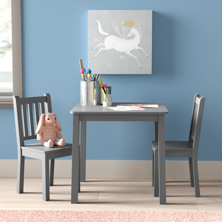 Cyerra Kids Square Table and Chair Set - Grey