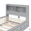 Lit plateforme double avec lit gigogne, tiroirs et prises USB