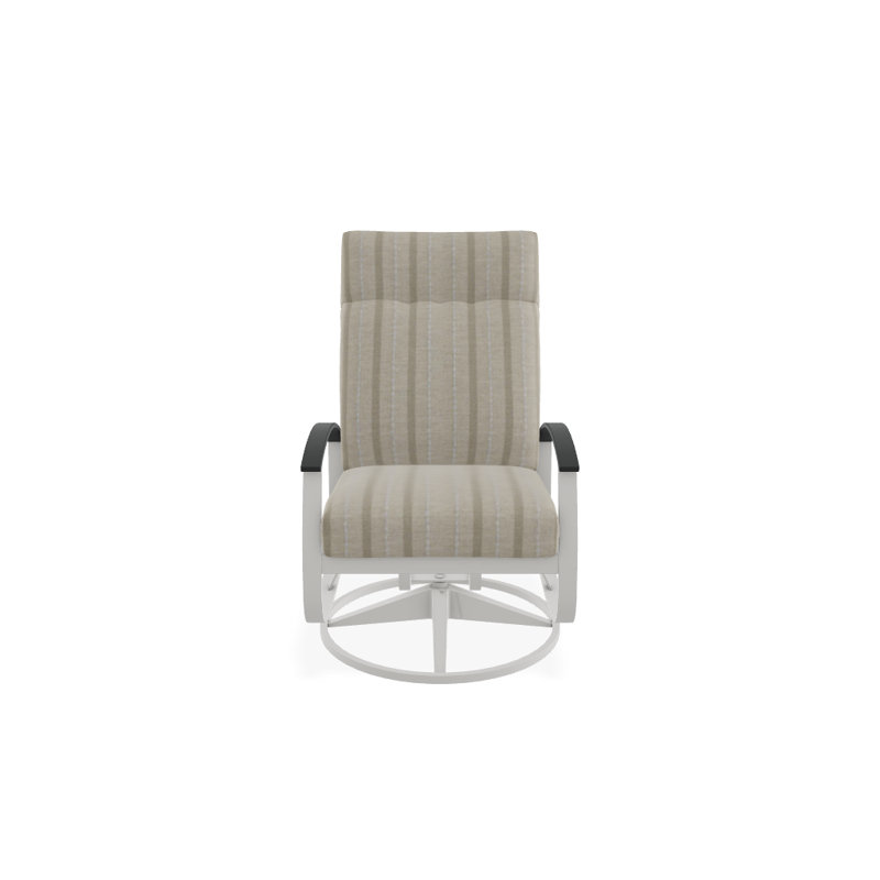 Chaise berçante pivotante réglable avec coussins Askar, Troglodyte d'allée, Graphite classique P30, Neige texturée