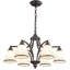 Lustre classique / traditionnel 6 lumières à intensité variable avec abat-jour en verre givré blanc-873305359