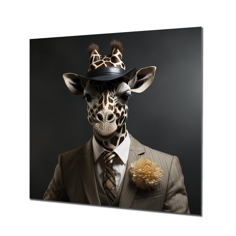Gris et noir habillé de mode girafe, H 29 po x l 29 po x P 1,5 po