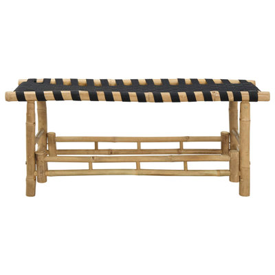  Banc de jardin en bambou naturel 43,31 x 14,96 x 15,75 po