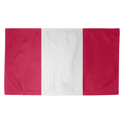 Tapis rouge/blanc rayé