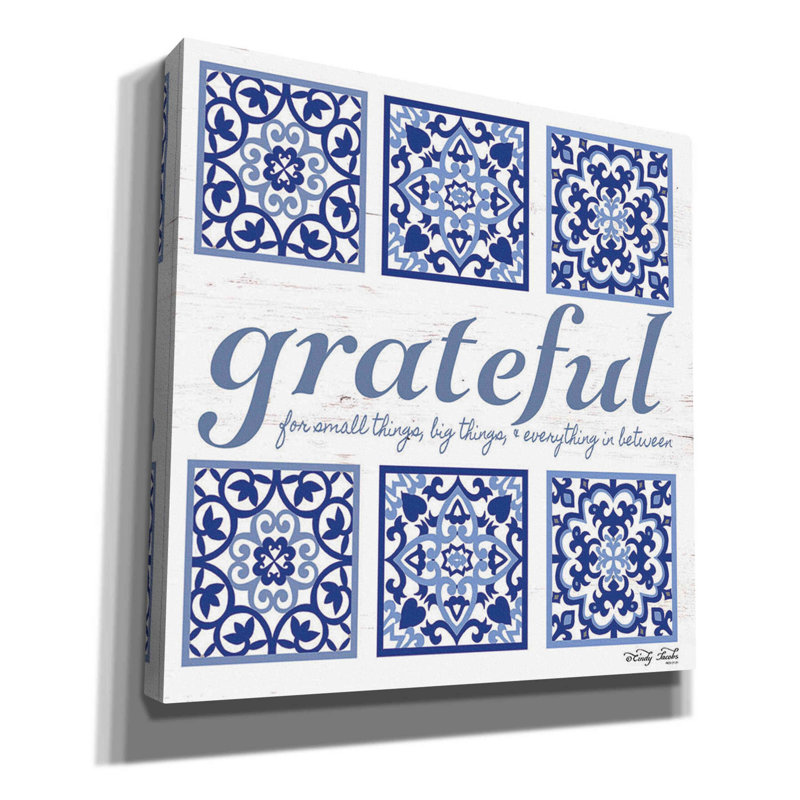 «Grateful Tile» par Cindy Jacobs, art mural sur toile, H 37 po x l 37 po x P 1,5 po