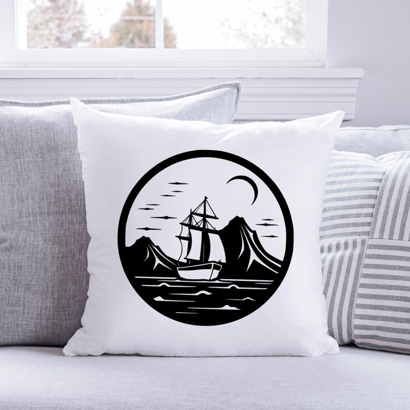 Nautical Sea Life_455 - Coussin décoratif avec coussin décoratif, H 20 po x l 20 po