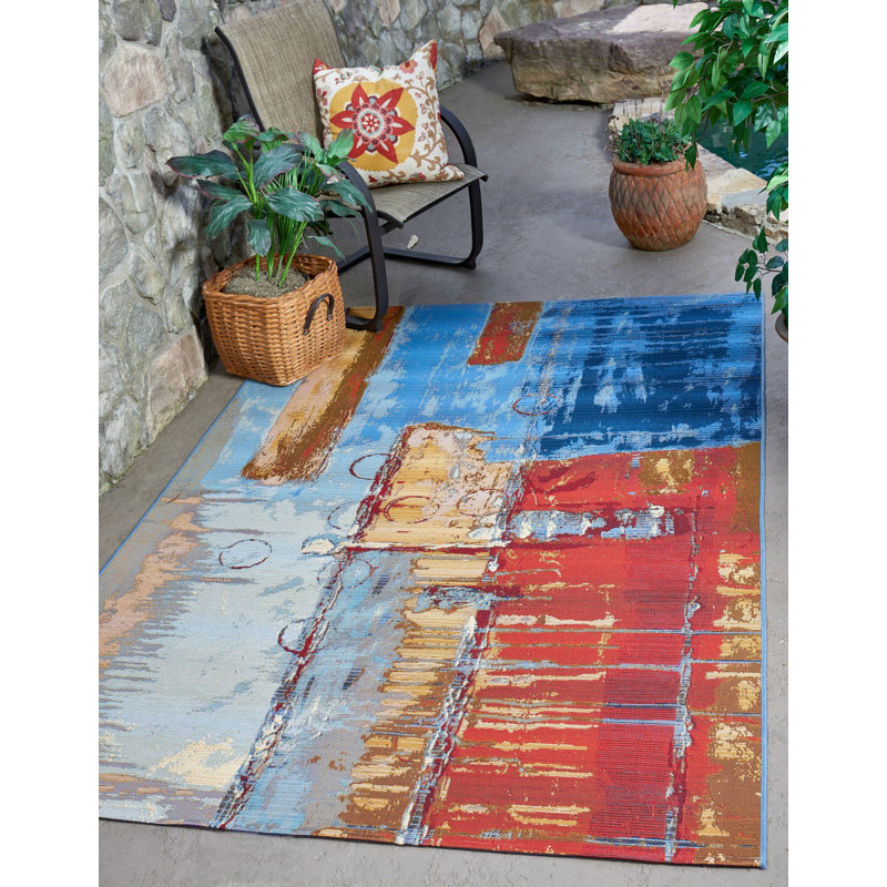 Alice Washable Abstract Indoor / Outdoor Rug, Rectangle 8' x 11'4"