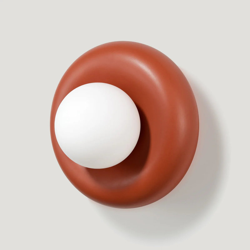 NOVI Ceramic Wall Sconce, Rusted Red