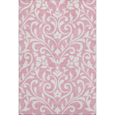 Premium Machine Washable Prisco Pink Rug