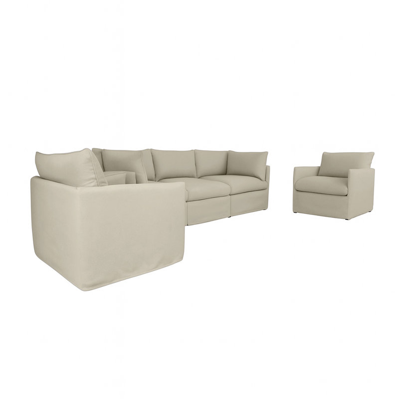 Ensemble de conversation pour 5 personnes avec coussin de lait Living Source International Simon