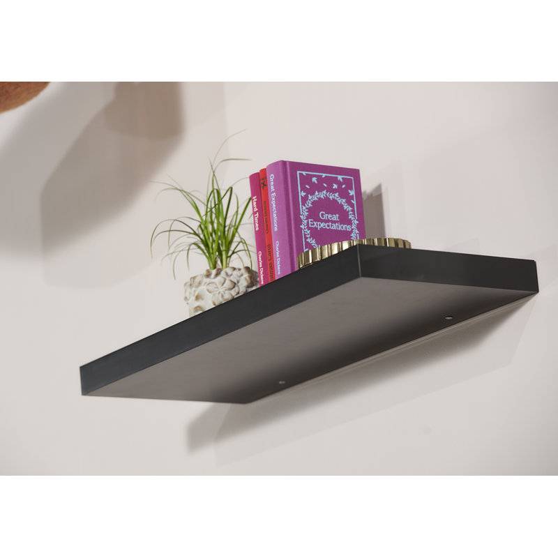 Tablette flottante Drumheller, H 1,5 po x l 24 po x P 10 po, Noir, noir, noir, noir