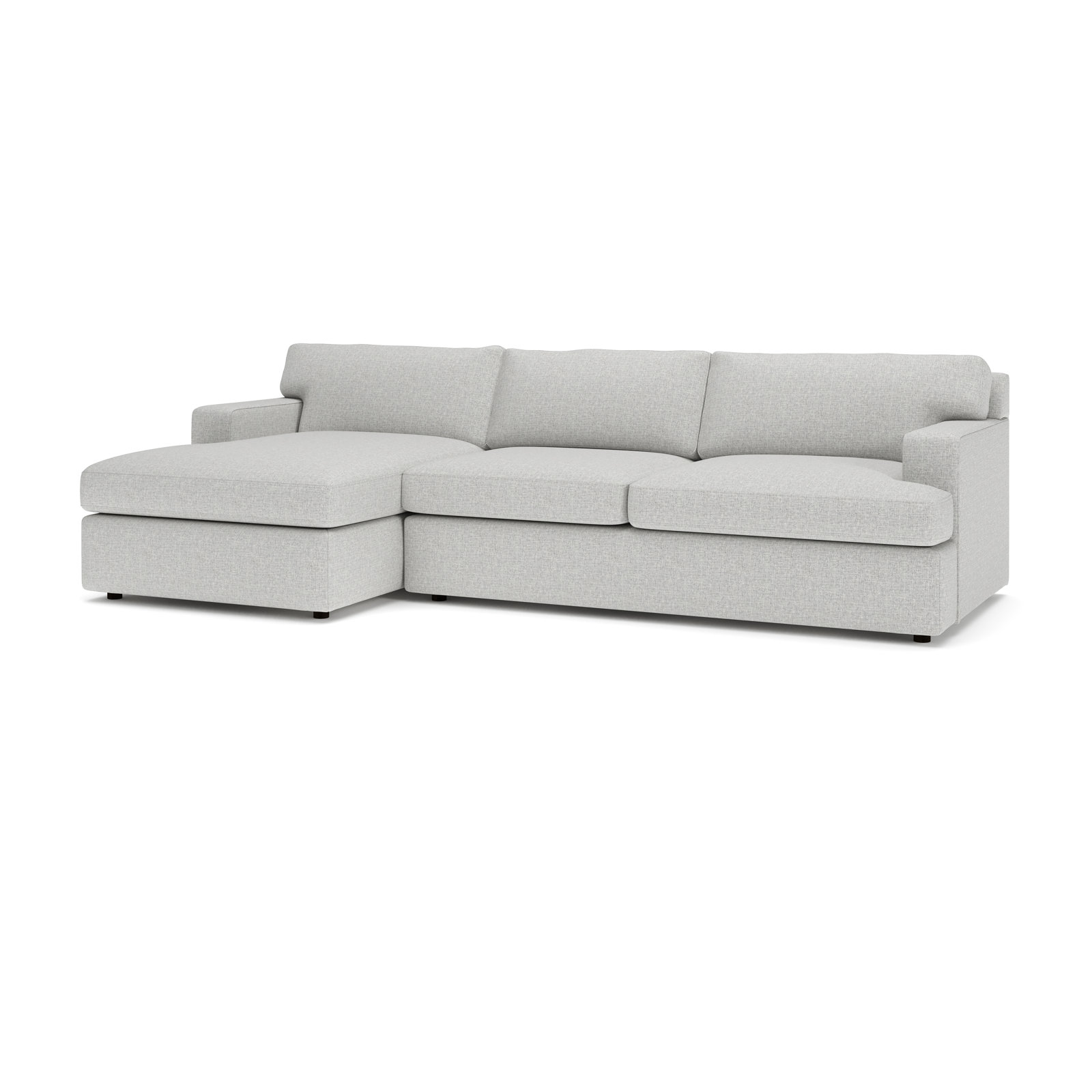 Cleo Chaise Sectional, Turbo Ash Basketweave, Left Hand Facing