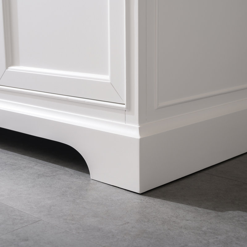 Thompson 60" W Double Vanity, White/Brushed Nickel