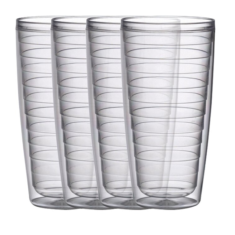 4 Pieces Double Wall Insulated Thermal Cups Drinking Glasses for