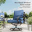 Ensemble de conversation de patio pour 5 personnes avec chaises longues pivotantes et table de foyer-425373158-425373170-425373176
