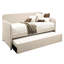 Lit double avec lit gigogne - Construction et apparence élégante - Revêtement rembourré - Espace de repos confortable - Optimisation de l'espace