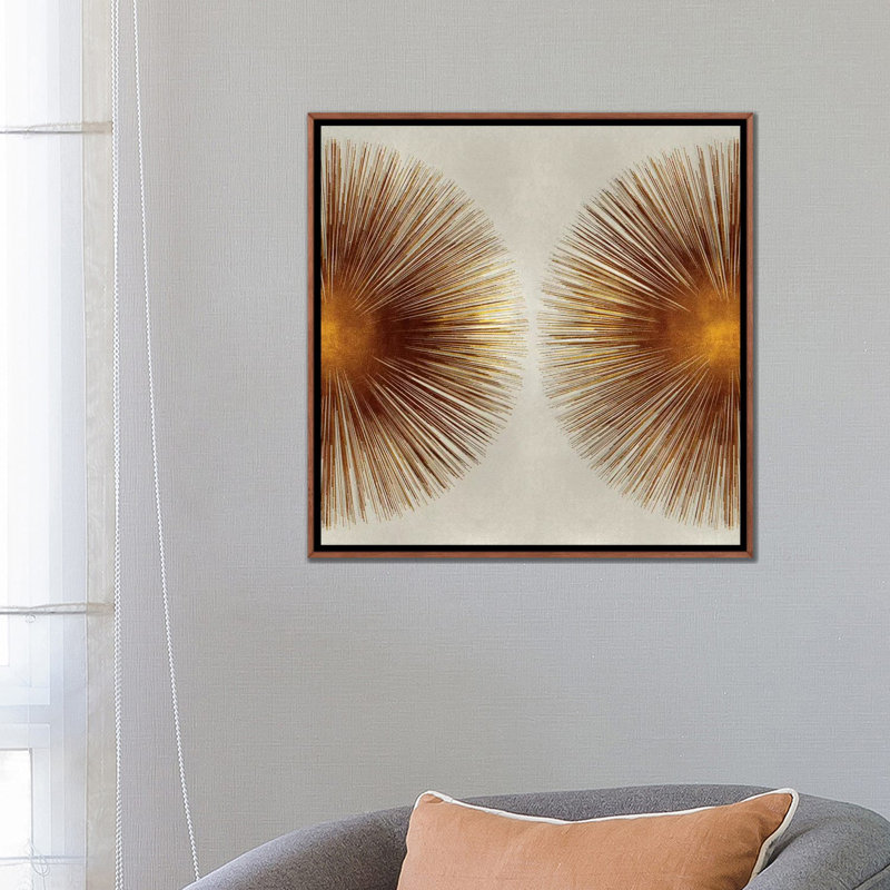 «Bronze Sunburst II» par Abby Young - impression d'art graphique, H 26 po x l 26 po x P 1,5 po