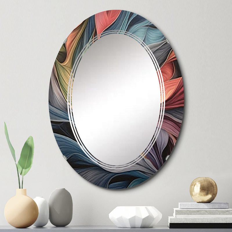 Zenn - Miroir mural moderne ovale, 30 po x 20 po