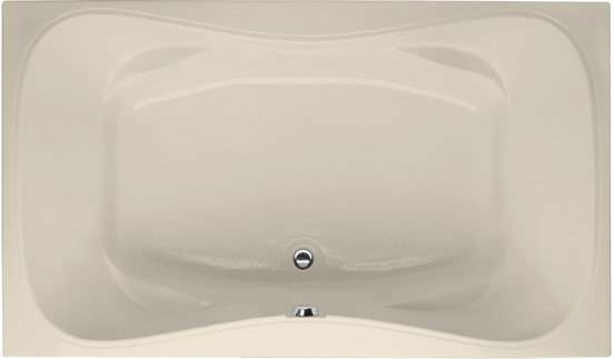 Monterey 60'' x 42'' Soaking Acrylic Bathtub, Almond, Polished Chrome