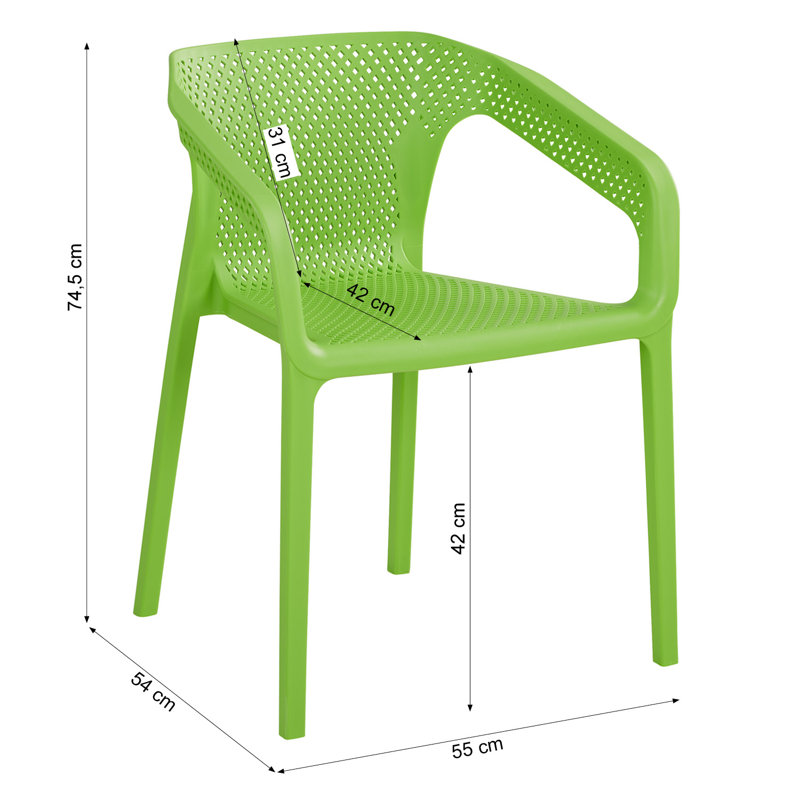 Waterville Stacking Patio Dining Armchair, Green