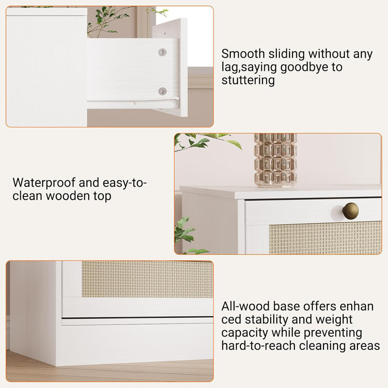 Commodes pour chambre à coucher avec 12 tiroirs, commode de 61 po de largeur pour le salon, couloir, commodes de rangement, meuble télé moderne pour téléviseur 65 po