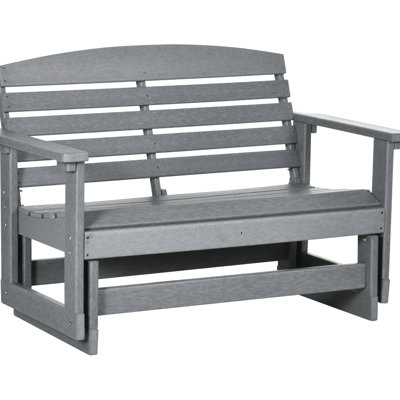 2 Patio Rocking Chair - Gray Outdoor Glider Bench With Frame For Backyard Garden Swing Chair, Bench, Porch