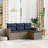 Ebern Designs 4 Piece Patio Sofa Set With Cushions Black Poly Rattan-826987673-826987675