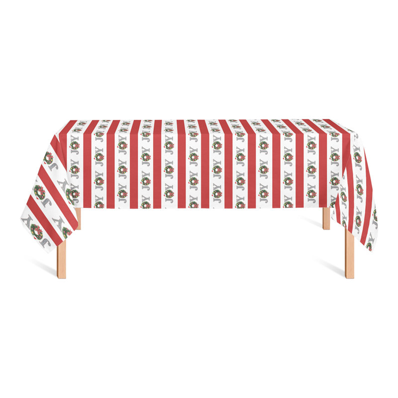 Joy Wreath Stripes Tablecloth