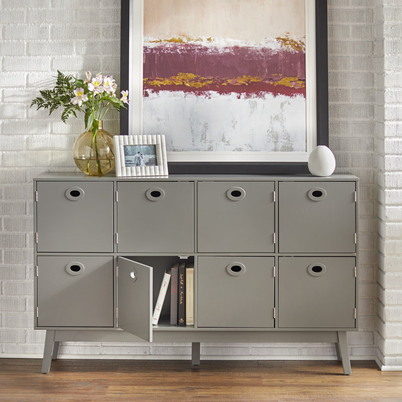 Winnsboro 8-Door Accent Cabinet, Charcoal Gray