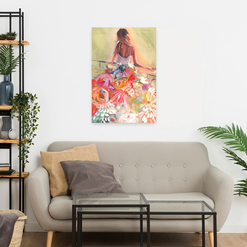 Flower Dress Modern Contemporary Flower Wall Art Print, 60.96cm H x 40.64cm W