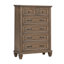 Ensemble de chambre à coucher en bois avec commode 4 pièces Gurkamal, brun moka-577431468