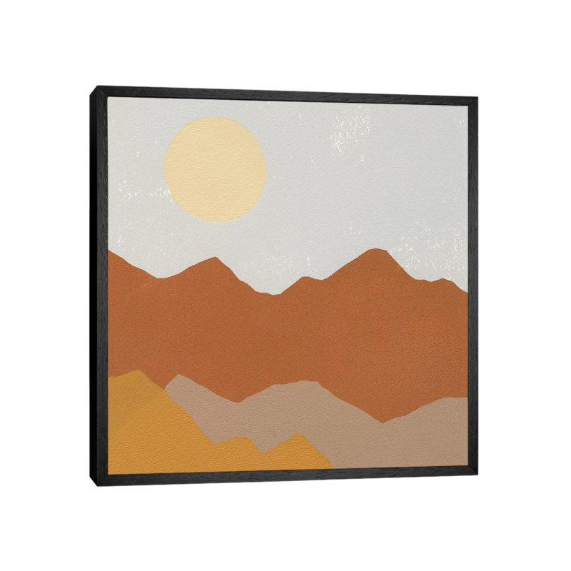 Desert Sun II by Moira Hershey - Print on Canvas, 45.72cm H x 45.72cm W x 3.81cm D, Black Floater Framed