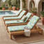 Chaise longue en bois d'acacia à finition teck avec ensemble de coussins 2 feuilles 1,57 pouces Coconut Leaf-130637550