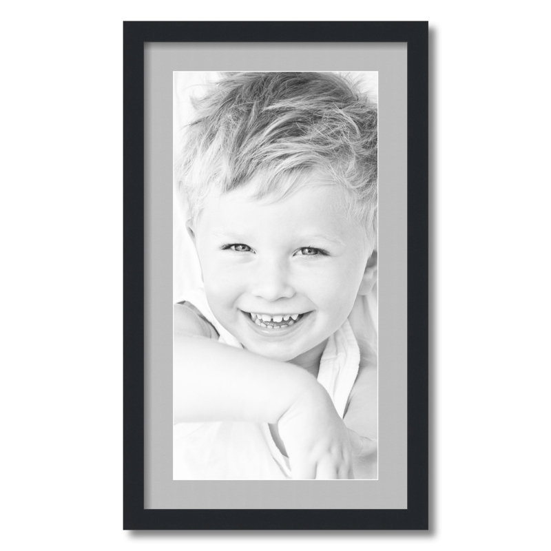 Matte Picture Frame with Mat, TV Gray