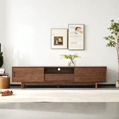 Meuble télé de style minimaliste avec cadre en noyer noir