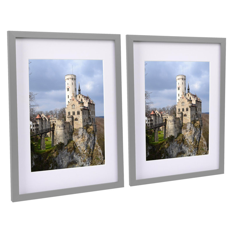 Photo Frames with A4 Mount - A3 (12" x 17") - Grey/White