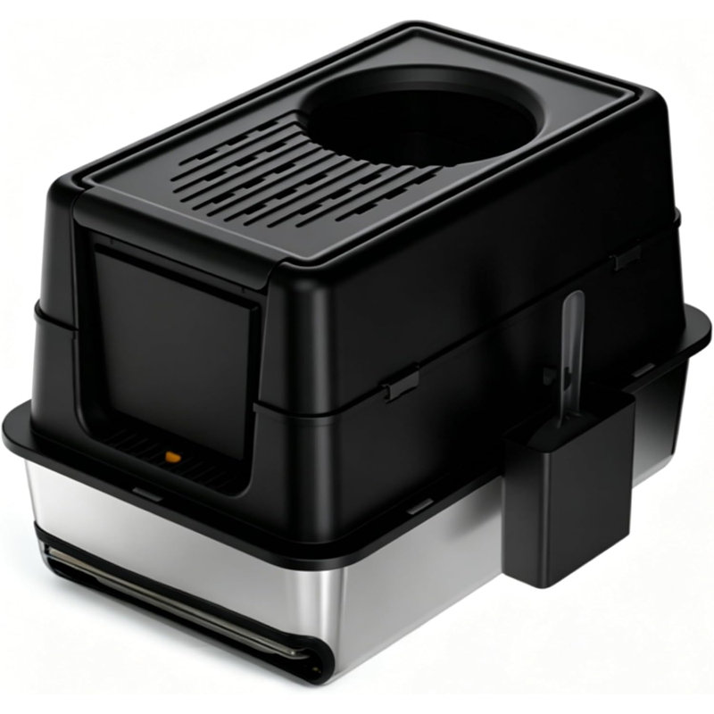 Litter Box, 43.5cm H x 40 cm W x 60cm D, Black