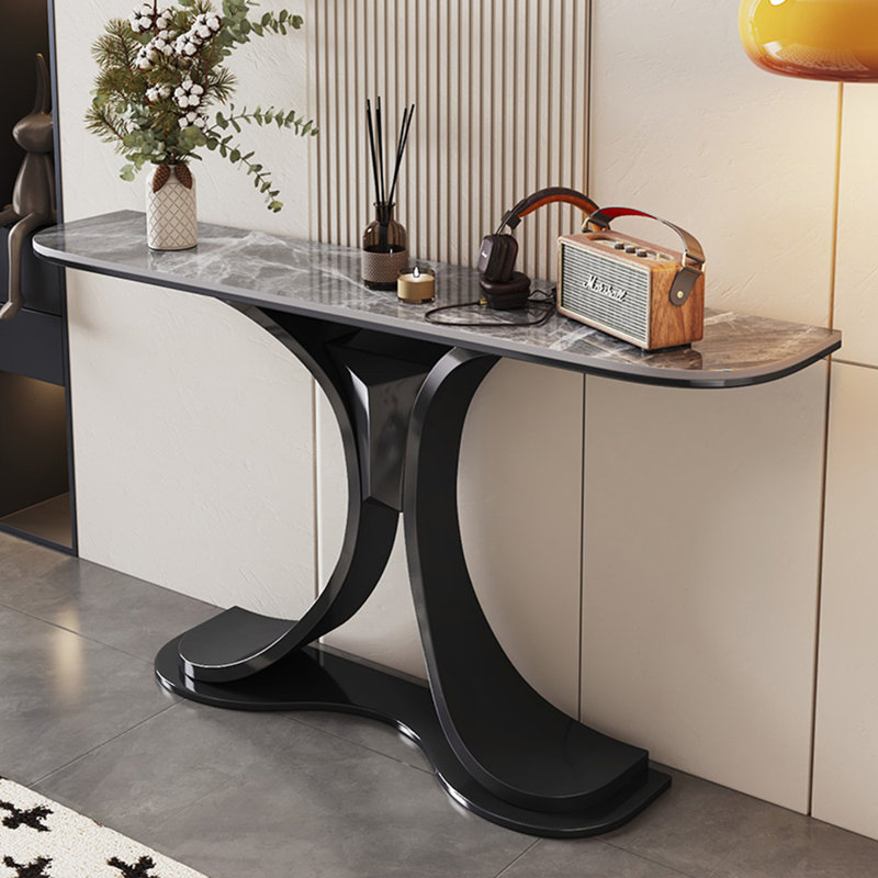Console légère et luxueuse, H 31,5 po x l 59 po x P 11,8 po, Noir, Gris
