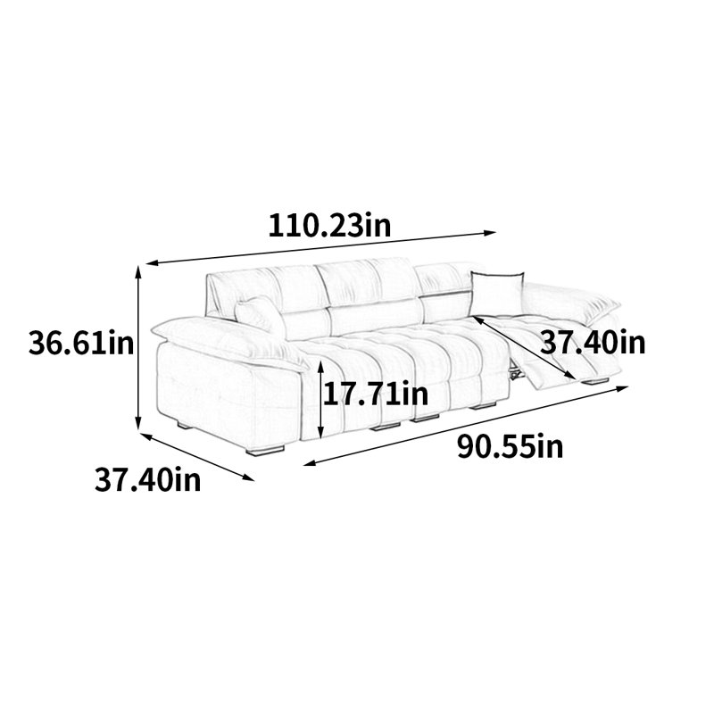 Filion, 3, H 36,61 po x l 110,23 po x P 37,4 po