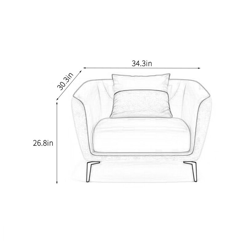 Simple fashion colour matching design sofa, Orange/Off-White Faux Leather
