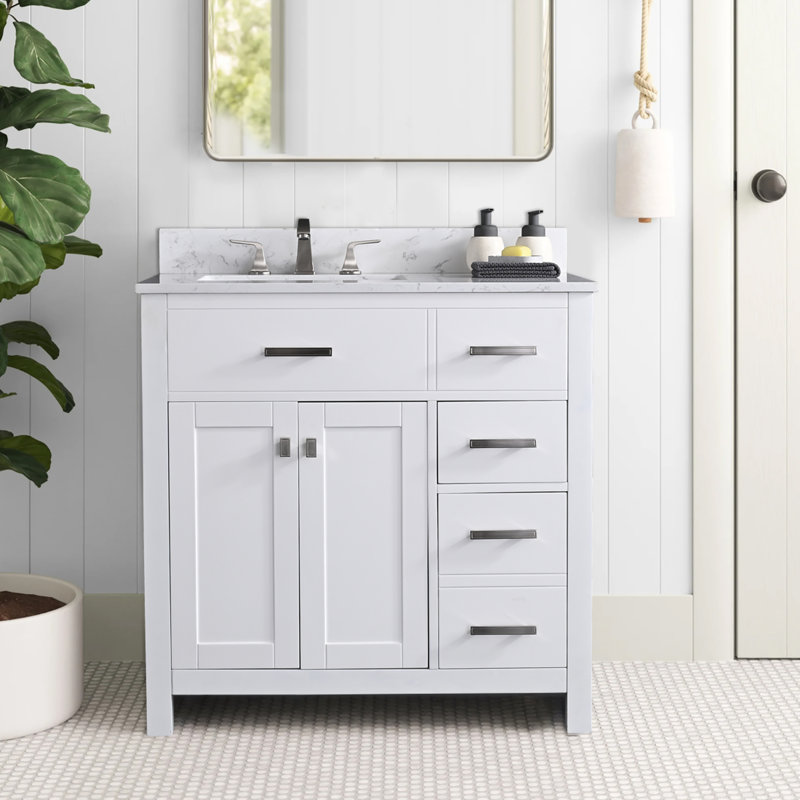 36'' Single Bathroom Vanity Base Only in White
