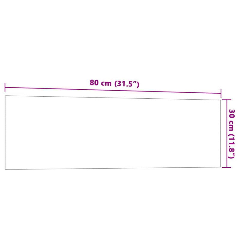 Wall-Mounted Magnetic Board Tempered Glass, White, 30cm H x 80cm W