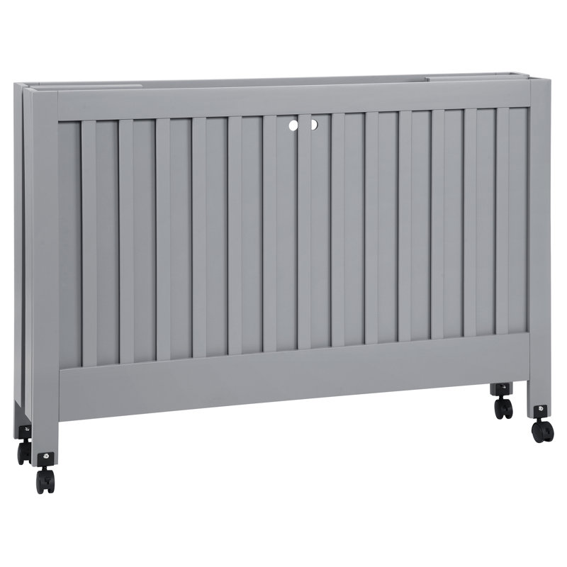 Maki 2-in-1 Convertible Portable Crib, Gray