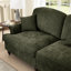 Siège à 2 places avec siège en forme de pétale évasé, segmenté, coussin décoratif, pieds fuselés, coussin amovible, tissu chenille argenté pour une sensation luxueuse-570718992