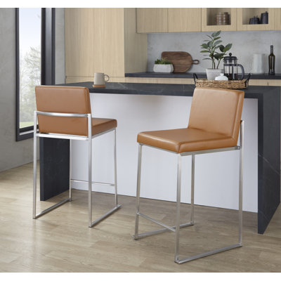 Rakowski Upholstered Counter Stool with Metal Frame